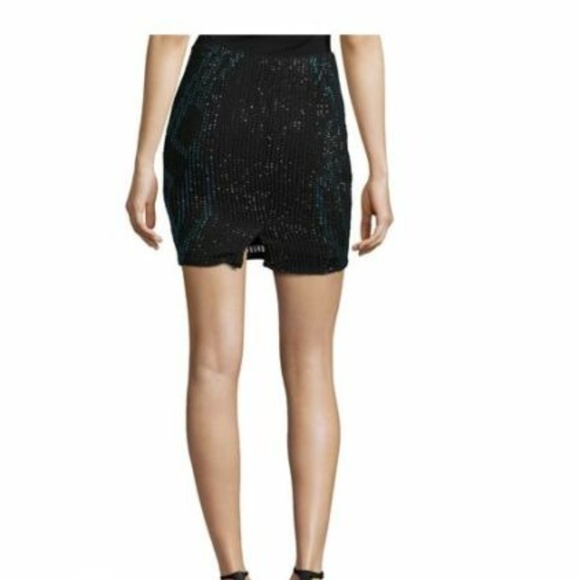 NWT HAUTE HIPPIE Black Silk Bead Skirt $495 - Picture 2 of 5
